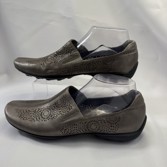 Sesto Meucci Ariana Shoes‎ Womens 9.5 M Laser Cut Metallic Bronze Slip On Italy - Picture 5 of 9